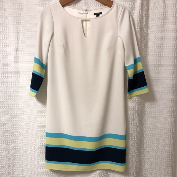 Ann Taylor Polyester Striped Dress - Picture 1 of 5